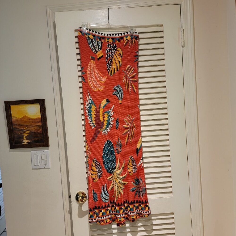 FARM RIO TROPICAL KNIT MAXI SKIRT BY ANTHROPOLOGIE
